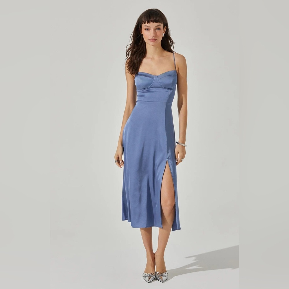 [ASTR THE LABEL] Bustier Satin Midi Dress